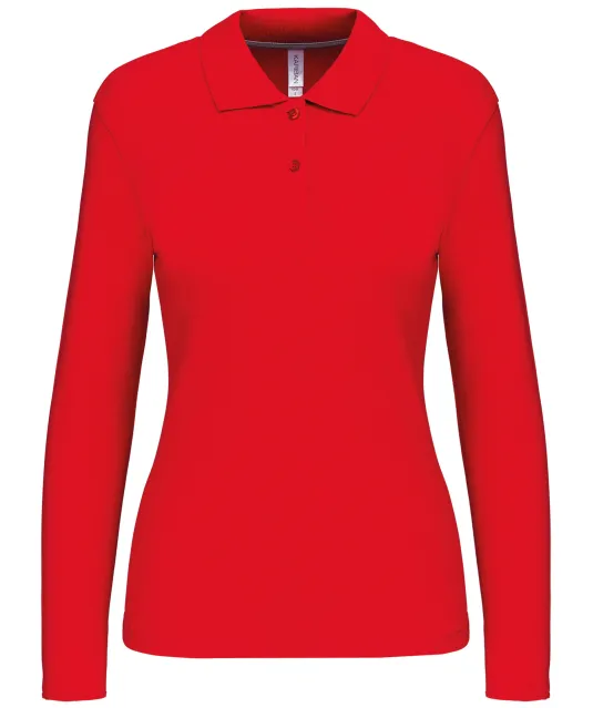 K244 - Damespolo lange mouwen Red