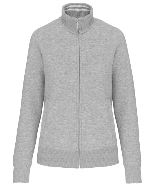 K457 - Damessweater met rits Oxford Grey