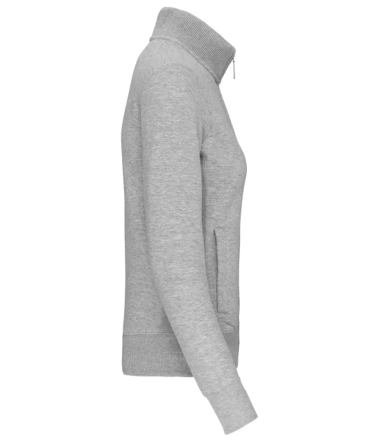 K457 - Damessweater met rits Oxford Grey