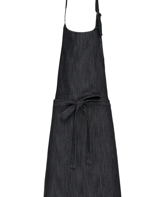 K895 - Katoenen schort zonder zak Black Denim
