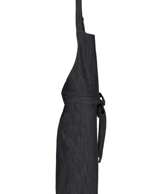 K895 - Katoenen schort zonder zak Black Denim