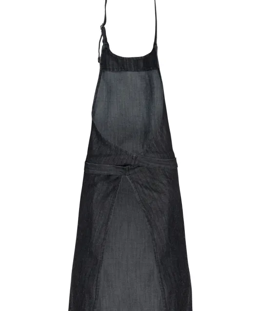 K895 - Katoenen schort zonder zak Black Denim