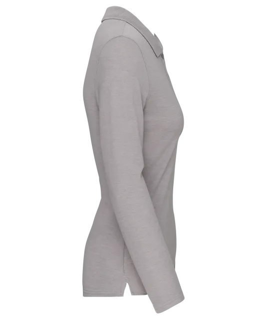 WK277 - Damespolo lange mouwen Oxford Grey
