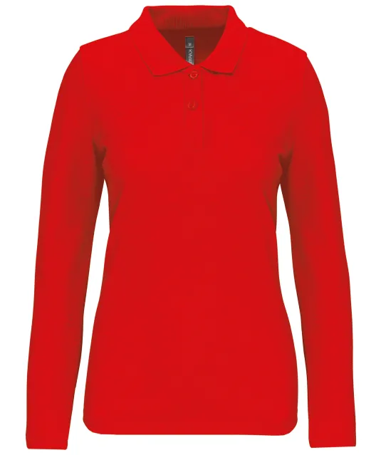WK277 - Damespolo lange mouwen Red