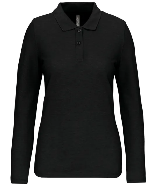 WK277 - Damespolo lange mouwen Black