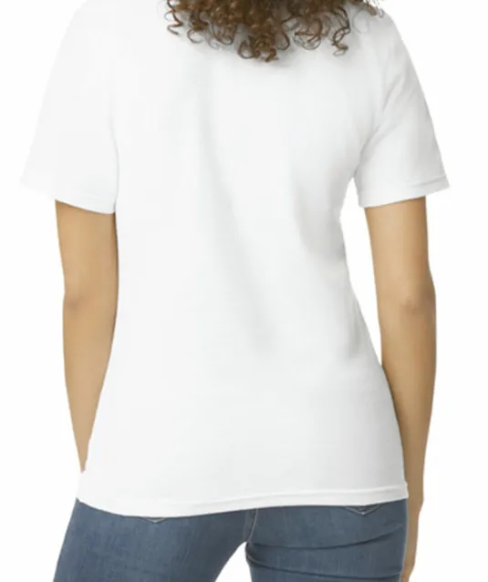 GI64800L - Damespolo Softstyle Dubbele piqué White