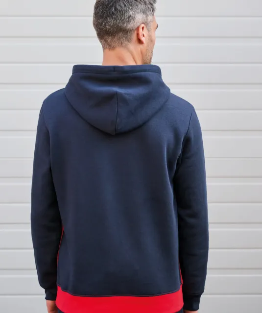 K4016 - Driekleurige unisex sweater met capuchon Black / White / Basalt Grey