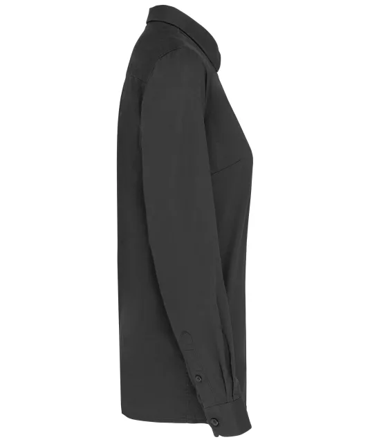 K585 - Damesoverhemd met lange mouwen van katoen Nevada Dark Grey