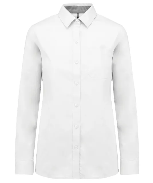 K585 - Damesoverhemd met lange mouwen van katoen Nevada White