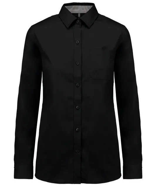 K585 - Damesoverhemd met lange mouwen van katoen Nevada Black