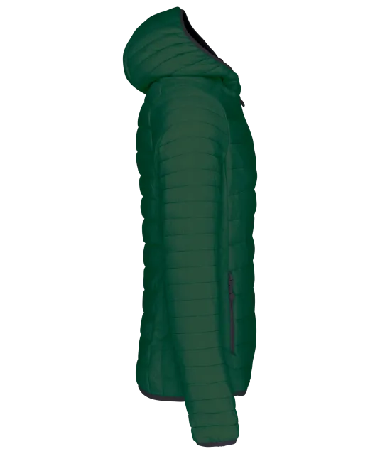 K6110 - Men's lightweight hooded padded jacket Forest Green