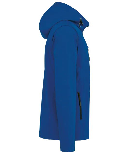 K422 - 3-laagse uniseks softshelljas met afneembare capuchon en mouwen Dark Royal Blue