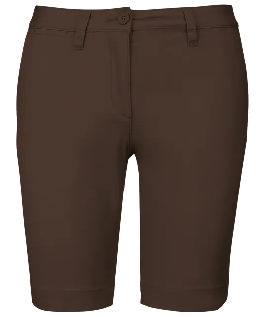 K751 - Dames chino bermudashorts Chocolate