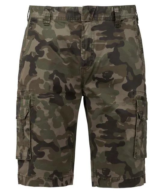 K754 - Herenbermuda met diverse zakken Olive Camouflage