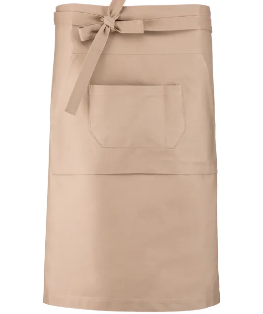 K887 - Katoenen lang schort Beige