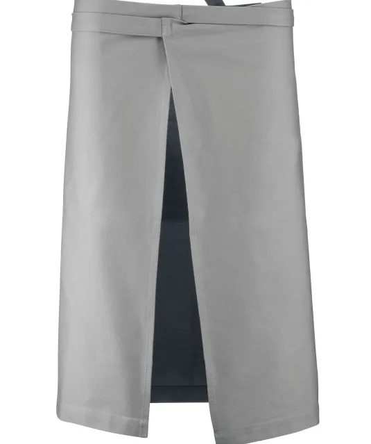 K887 - Katoenen lang schort Light Grey
