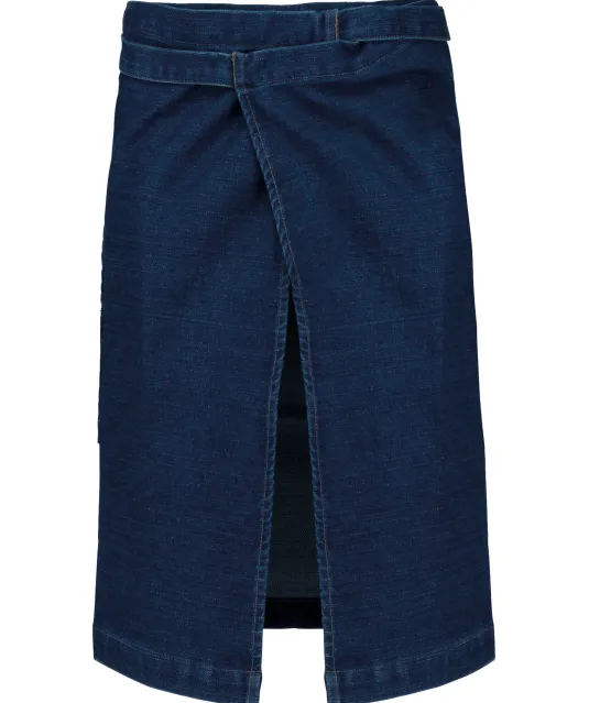 K887 - Katoenen lang schort Denim
