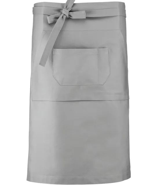 K887 - Katoenen lang schort Light Grey