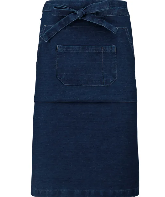 K887 - Katoenen lang schort Denim