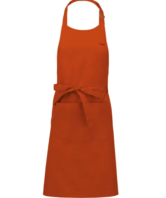 K890 - Schort van Polykatoen met zak Burnt Orange