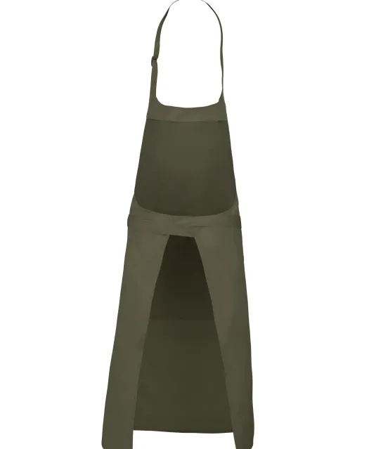 K890 - Schort van Polykatoen met zak Light khaki