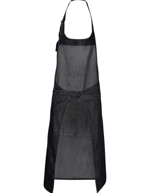 K890 - Schort van Polykatoen met zak Black Denim