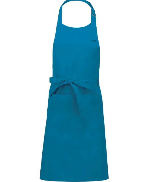 K890 - Schort van Polykatoen met zak Tropical Blue