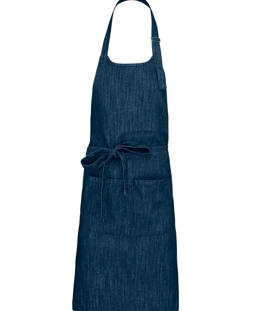 K890 - Schort van Polykatoen met zak Denim