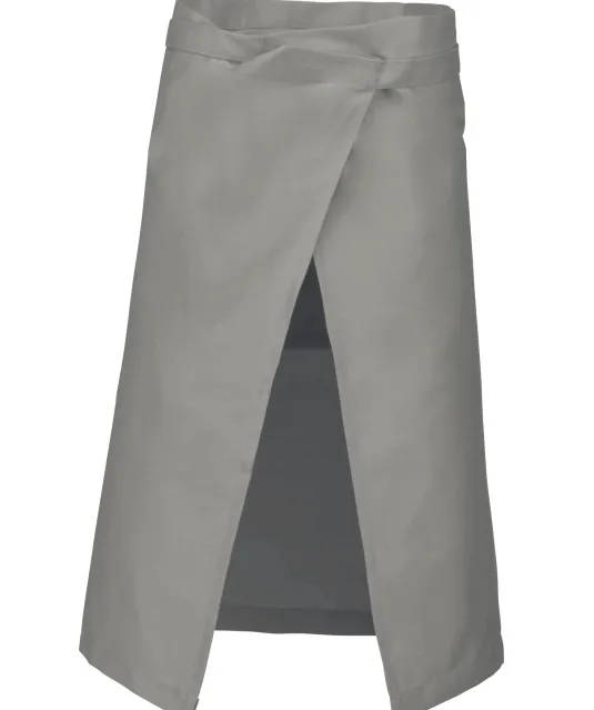 K897 - Polykatoen lang schort Light Grey