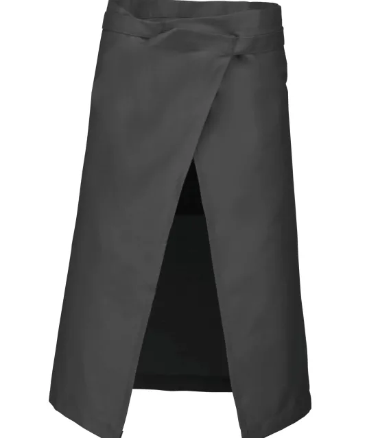 K897 - Polykatoen lang schort Dark Grey