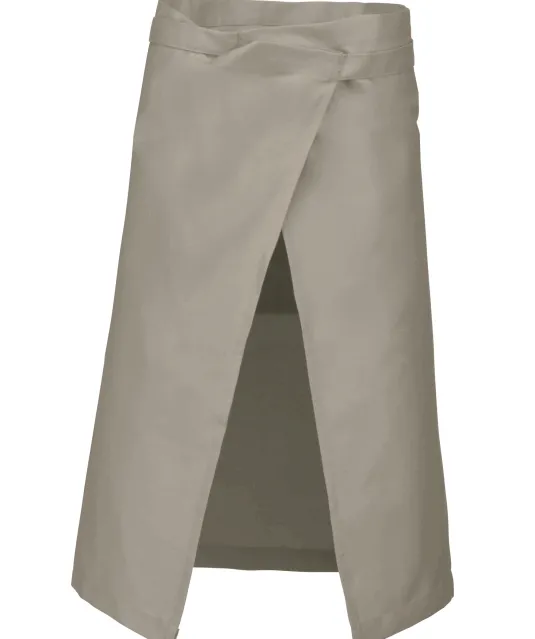 K897 - Polykatoen lang schort Beige