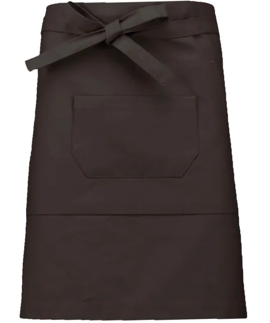 K898 - Katoenen halflang schort Chocolate