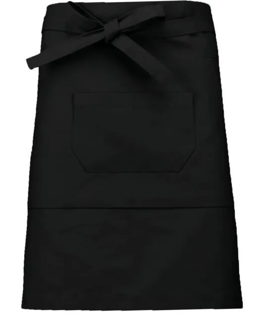 K898 - Katoenen halflang schort Black