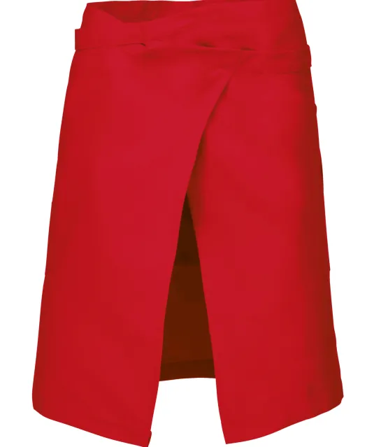 K898 - Katoenen halflang schort Red
