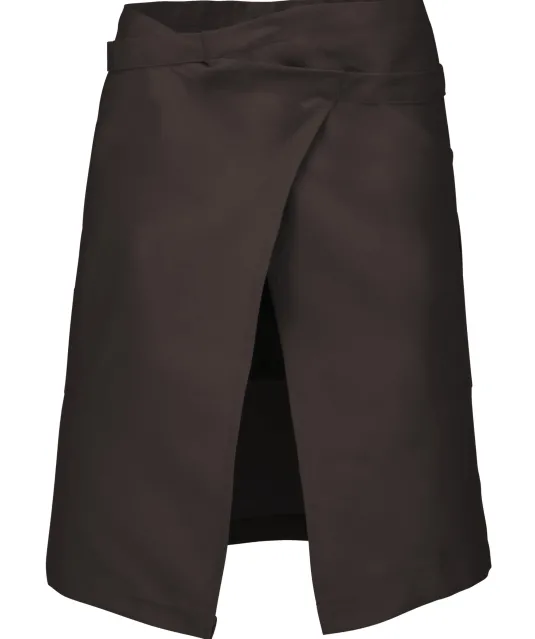K898 - Katoenen halflang schort Chocolate