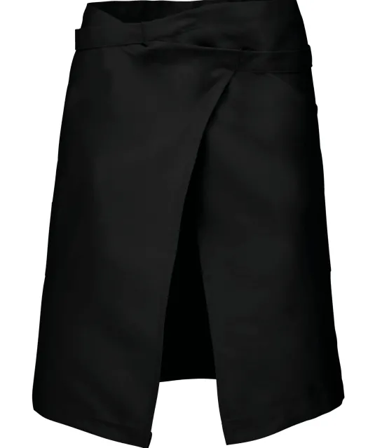 K898 - Katoenen halflang schort Black