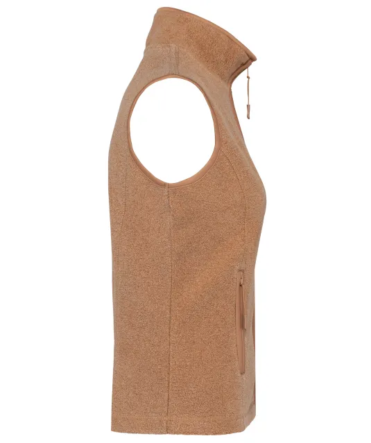 K906 - Bodywarmer van microfleece dames Camel Heather