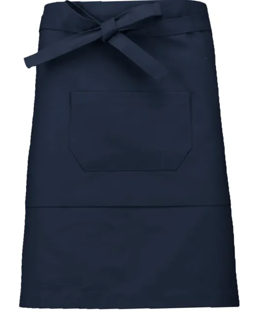 K899 - Polykatoen halflang schort Navy