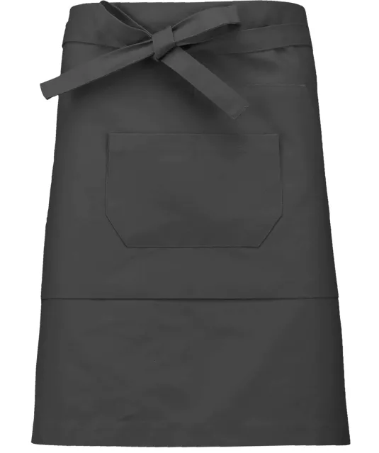 K899 - Polykatoen halflang schort Dark Grey
