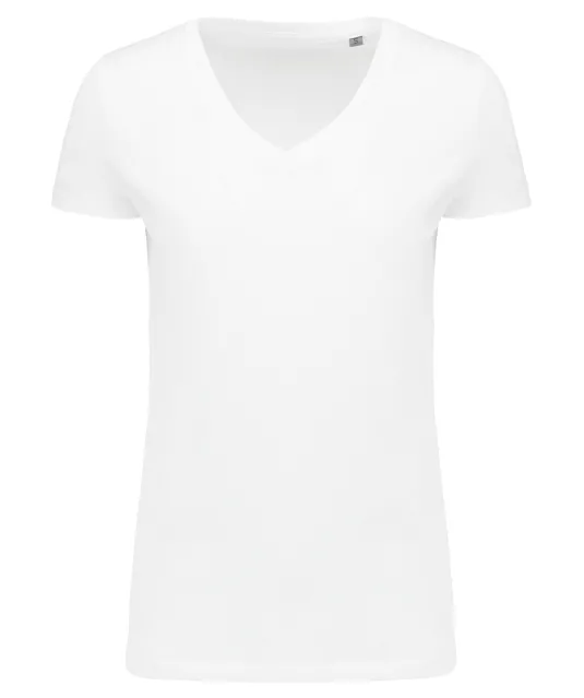 K3003 - Dames-t-shirt Supima® V-hals korte mouwen White