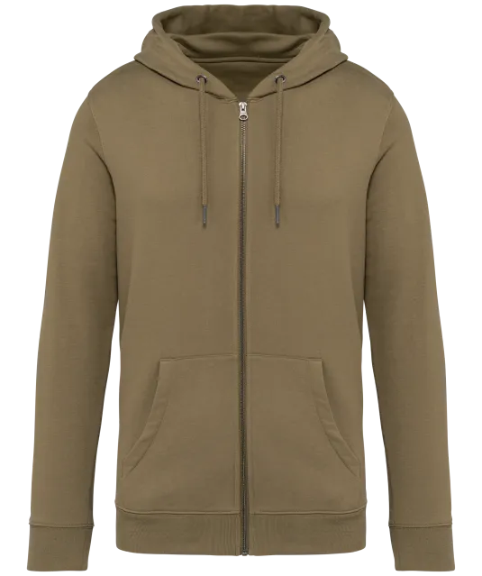 NS402 - Ecologische uniseks sweater met capuchon en rits Light Olive Green
