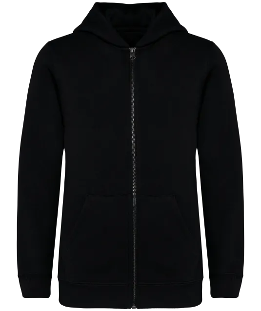 NS405 - Ecologische kindersweater met rits en capuchon Black