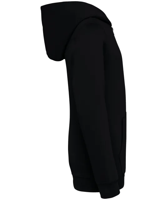 NS405 - Ecologische kindersweater met rits en capuchon Black