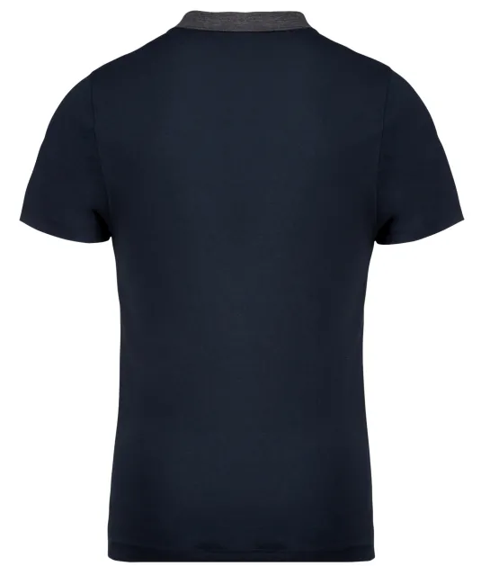 K260 - Tweekleurige herenpolo jersey Navy / Dark Grey Heather