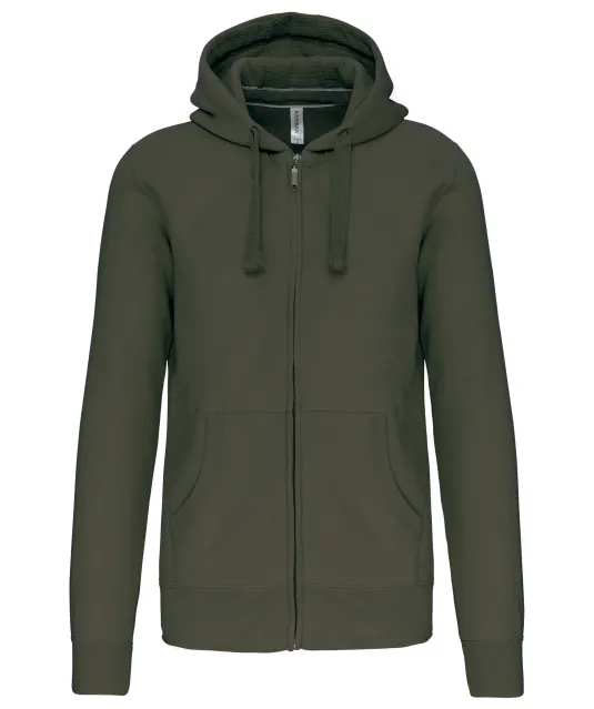 K454 - Hooded Sweater Met Rits Dark Khaki