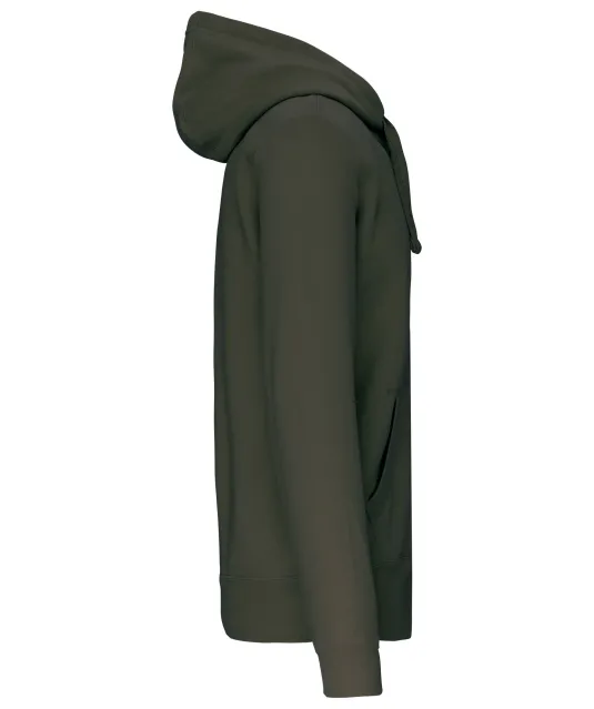 K454 - Hooded Sweater Met Rits Dark Khaki