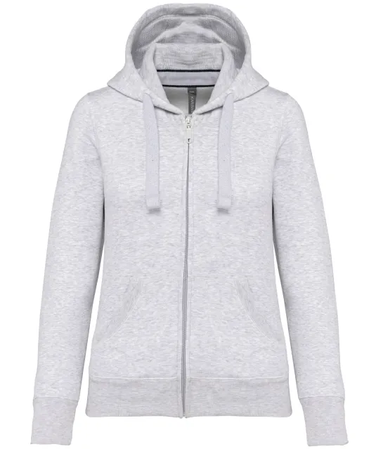 K464 - Damessweater met rits en capuchon Ash Heather