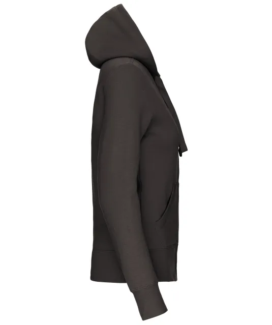 K464 - Damessweater met rits en capuchon Dark Grey