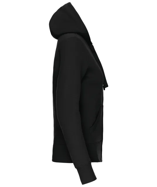 K464 - Damessweater met rits en capuchon Black
