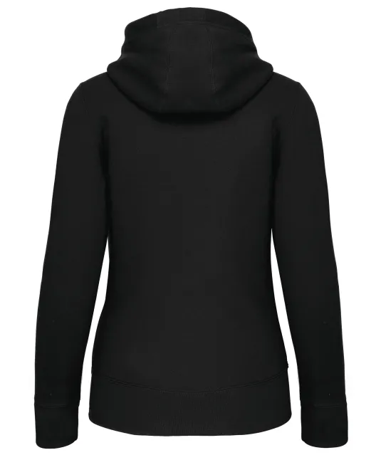 K464 - Damessweater met rits en capuchon Black